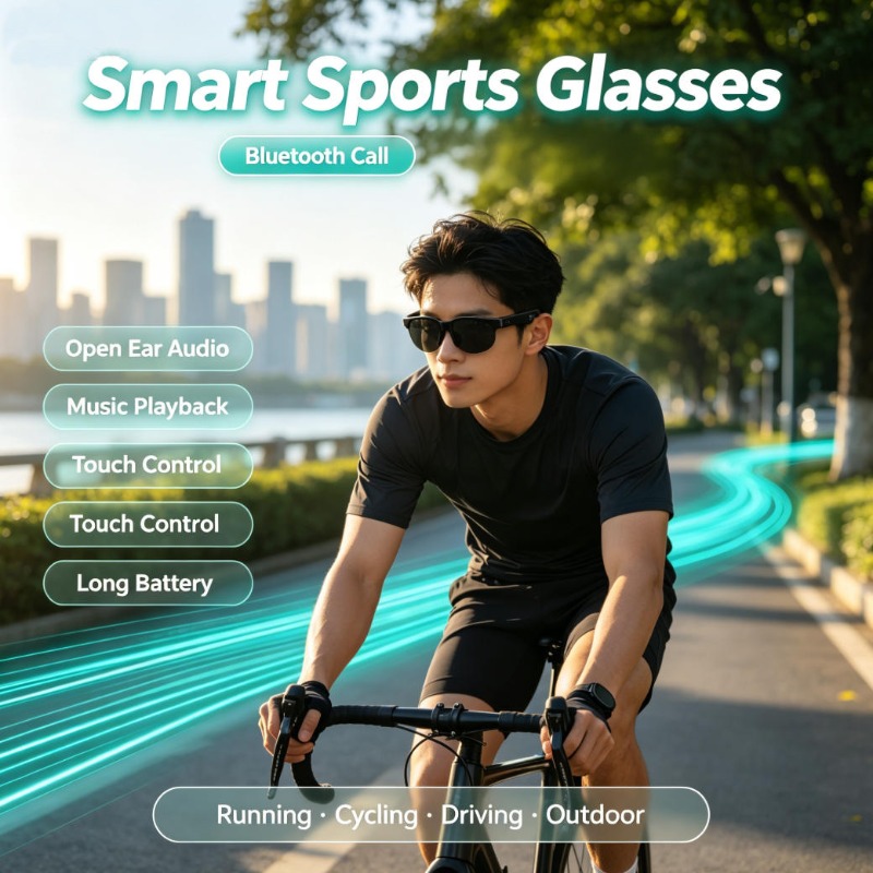 Outdoor Sports Accessories - Smart Sports Glasses Open Ear Audio