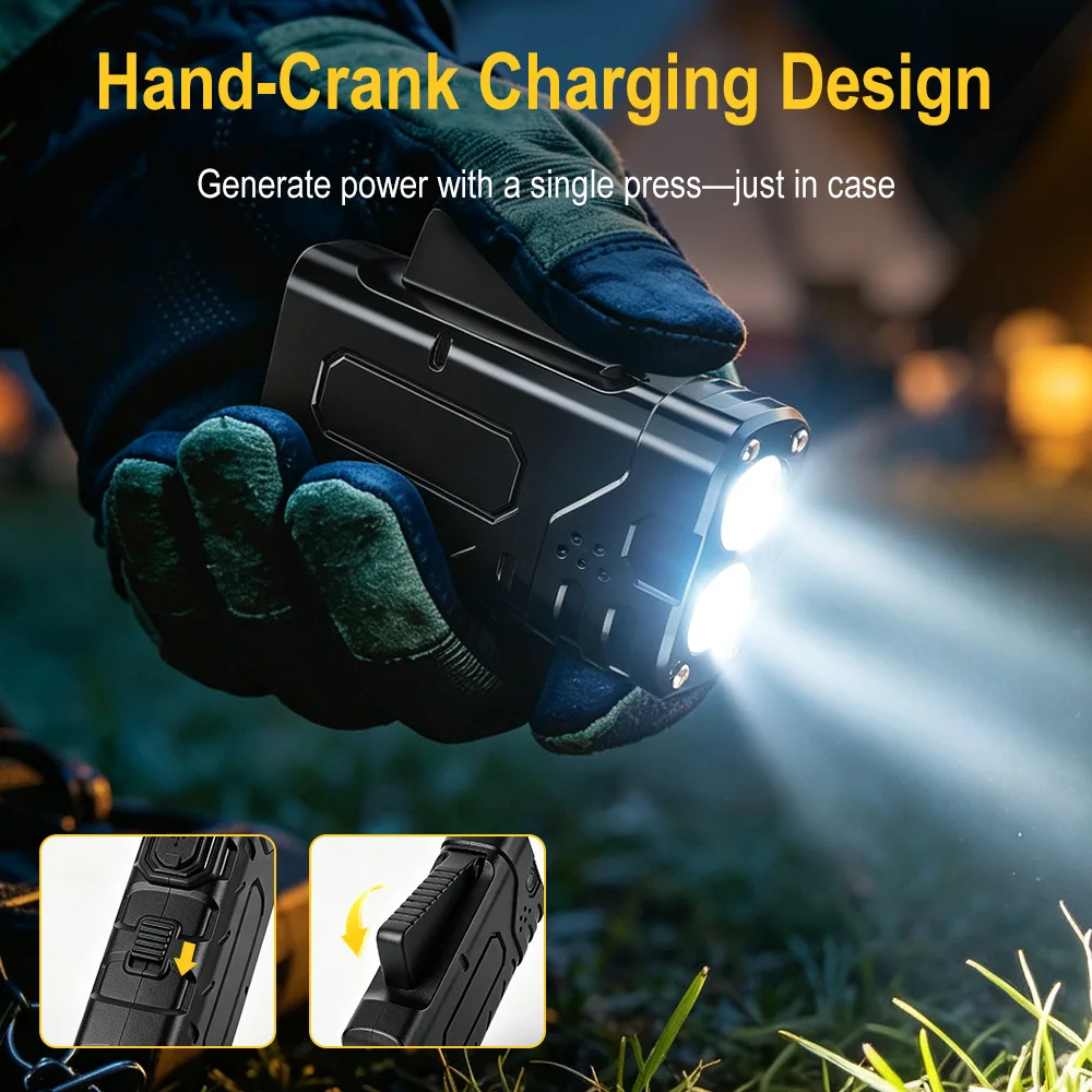 BORUIiT Hand Crank EDC LED Fla - đánh giá và giá Outdoor Sports Accessories